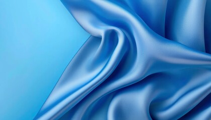 Obraz premium Light blue silk fabric folds