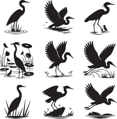 Heron Silhouette Vector &ndash; Elegant Wetland Bird Design

Graceful Heron SVG &ndash; Flying and Standing Poses

Majestic Heron Clipart &ndash; Nature & Wildlife Art

Minimalist Heron Outline &ndash; Bird Lovers&rsquo; Design

H