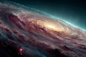 Fototapeta premium Galactic Wave A Spectacular Cosmic Swirl of Stars and Nebulae in Space