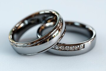 Elegant Wedding Bands with Diamond Accents for Romantic Themes