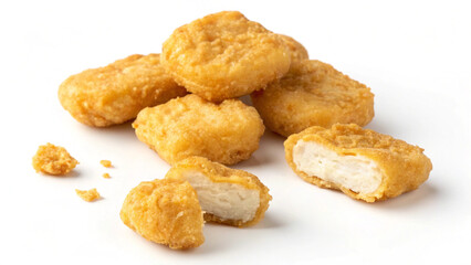 Chicken Nuggets on White Background