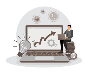 Online business concept. Business opportunity, e-commerce platform and internet marketing.