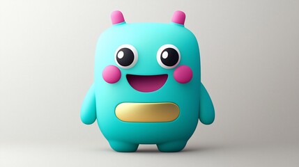 Cute alien figurine against white