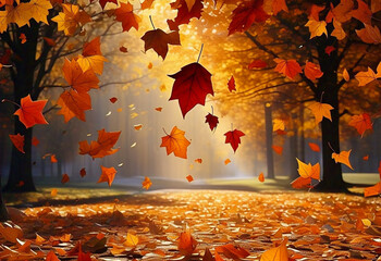 autumn leaves on the ground