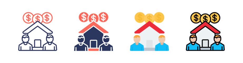 Real Estate Multi Style Icon Set Vector 