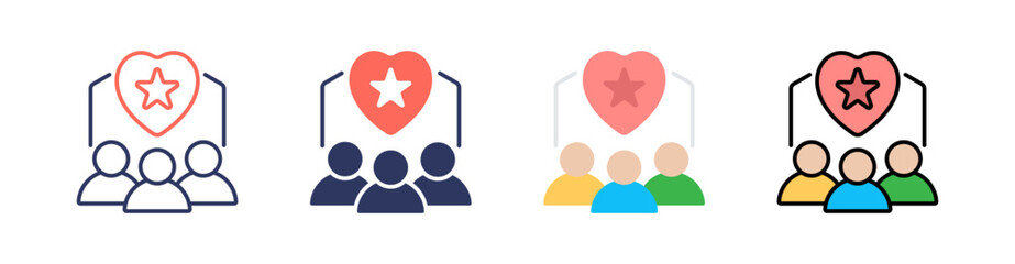 Loyal Customer Multi Style Icon Set Vector 