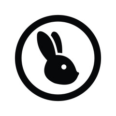 Minimal Bunny Logo Design - Cute Rabbit Icon in Circle for Branding and Pet-Themed Projects