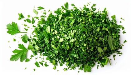 Obraz premium Aromatic pile of fresh parise leaves, a culinary delight from nature's garden fresh,