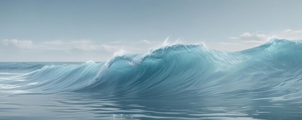 Soft blue watercolor waves, tranquil and ethereal  ,  peaceful,  illustration,  blue