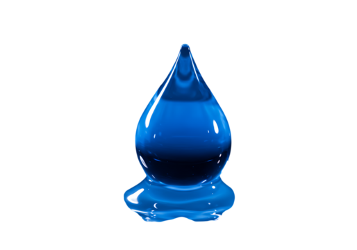 Pristine Blue Droplet – High-Resolution Transparent Image for Nature and Clean Water Concepts - Powered by Adobe