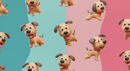 Obraz premium Joyful Paws: A Playful Pattern