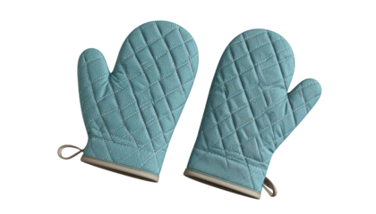 Stylish red oven mitts on a festive plaid background, essential kitchen accessories for safe and comfortable cooking