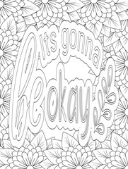 Naklejka premium Stress Relief Coloring Pages - Adult. Motivational Swear Words Coloring Pages. 