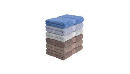 Luxurious stack of soft, fluffy towels, creating a spalike experience at home 
