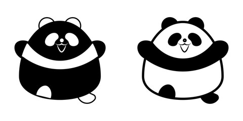Panda icon on white background