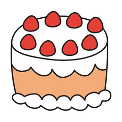 cute strawberry cake transparent background