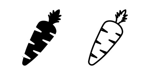 Carrot icon on white background