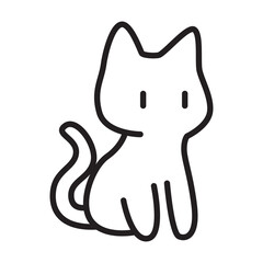 cute cat icon doodle transparent background
