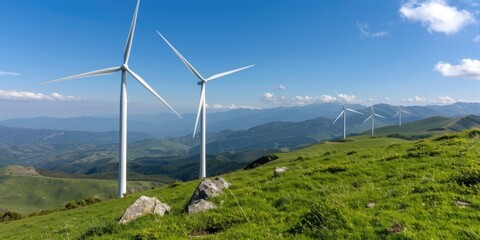 Wind turbine structure: renewable energy, rotating blades, green power, sustainable source, windmill design, electricity generation, eco technology, mechanical motion, airflow conversion.