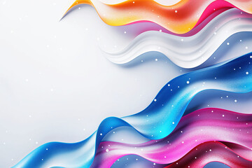 Vibrant Abstract 3D Vector Background With Glowing Ribbons and Snowy Textures for Festive Designs