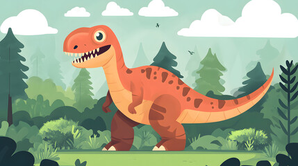 Naklejka premium Colorful cartoon cute dinosaur pictures
