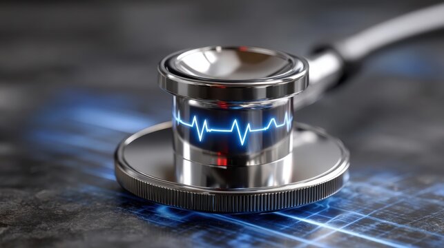 Stethoscope with Digital Heartbeat Visualization - Powered by Adobe