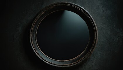 Two black plates on a black background View from above Concept
1