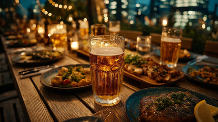 夜のビアガーデン