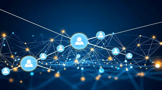 Abstract network of interconnected digital users