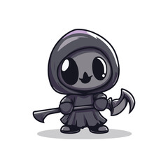 cute mascot grim reaper vector design