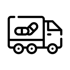 medicine delivery line icon