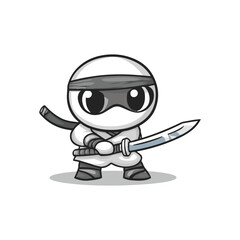 cute mascot ninja kid vector design