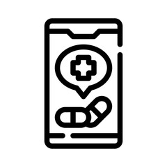 Obraz premium online pharmacy line icon