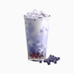 Lavender Taro Milk Tea with Boba Pearls