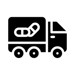 medicine delivery glyph icon