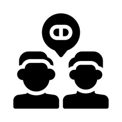 pharmacist chat glyph icon