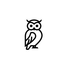 Minimalist Owl Icon: Elegant Line Art for Modern Design