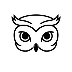 Minimalist Owl Face Logo: Geometric Design