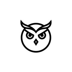 Minimalist Owl Head Logo: Modern, Simple Design