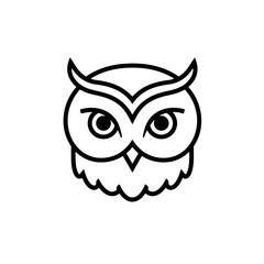 Minimalist Owl Icon: Vector Illustration
