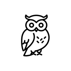 Minimalist Owl Icon: Vector Illustration