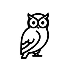 Minimalist Owl Illustration - Wisdom and Night
