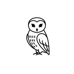 Owl Outline Illustration: Minimalist Bird Design