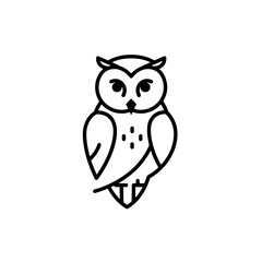 Minimalist Owl Illustration for Logo or Icon Design