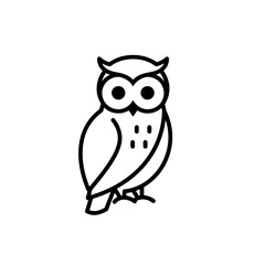 Minimalist Owl Outline: Elegant Vector Icon for Design