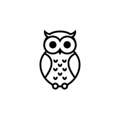 Minimalist Owl Line Art: Vector Illustration