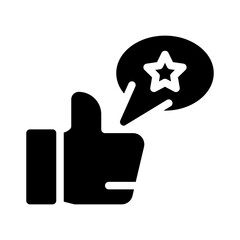 online customer feedback glyph icon