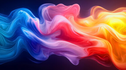 Obraz premium Vivid abstract swirling colors background with waves of electric blue, fiery orange, and neon green melding in fluid arcs, conjuring the immersive flow of digital dreamscapes background jpg