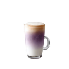 Lavender Latte in a Clear Glass Mug