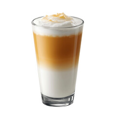Iced Latte in Tall Glass with Creamy Foam